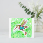 ハミングバード絵画の時間 ポストカード (スタンド正面)