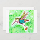 ハミングバード絵画の時間 ポストカード (正面/裏面)