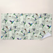 ハミングバード花ビーチタオル – あなたの色 ビーチタオル (正面)