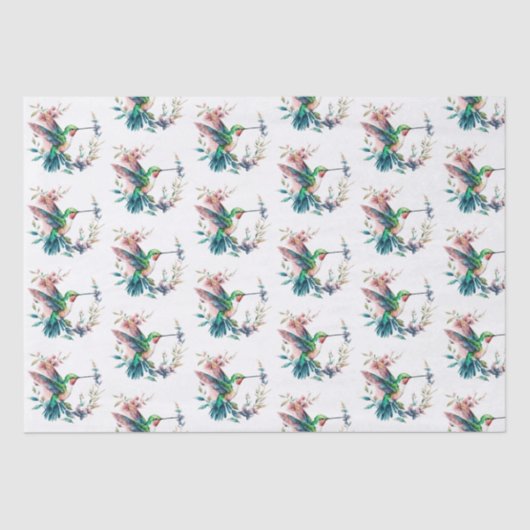 ハミングバード花模様 薄葉紙 (正面)