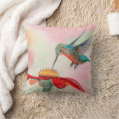 ハミングバード装飾用クッション水彩画 クッション (ブランケット)