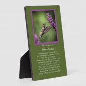 ハミングバード詩を書いた祖母の記念碑 フォトプラーク (側面)