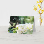 ハミングバード誕生日グリーティングカード カード (黄色い花)