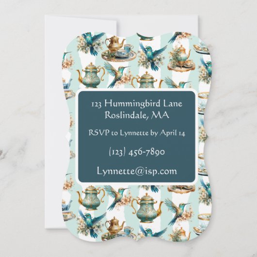 ハミングバード誕生日ティーパーティー (裏面)