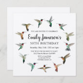 ハミングバード誕生日招待状 招待状 (正面/裏面)