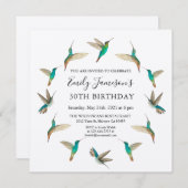 ハミングバード誕生日招待状 招待状 (正面/裏面)