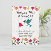 ハミングバード誕生日招待状 招待状 (スタンド正面)