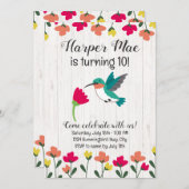 ハミングバード誕生日招待状 招待状 (正面/裏面)