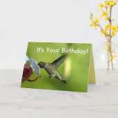 ハミングバード誕生日 カード (黄色い花)