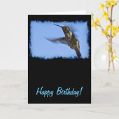ハミングバード誕生日 カード (黄色い花)