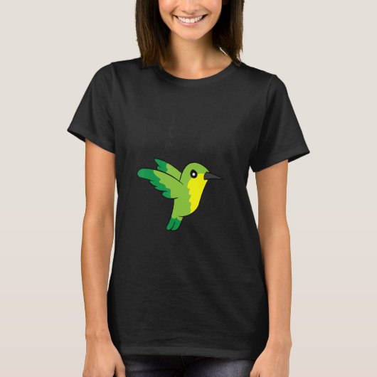 ハミングバード野鳥観察ハミンゴが大好きな女の子 Tシャツ (正面)