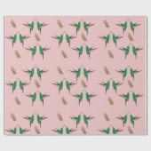 ハミングバード金ゴールド羽 ラッピングペーパー (フラット)