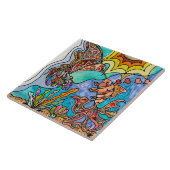 ハミングバード金魚反射美術陶磁器タイル タイル (側面)