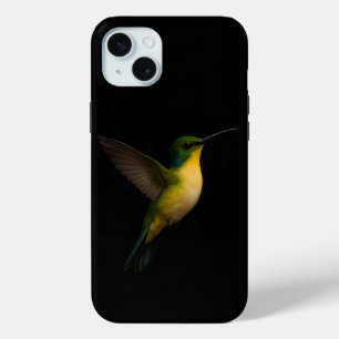 ハミングバード飛んでいるブラック4 iPhone 15 MINIケース