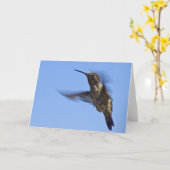 ハミングバード飛行 カード (黄色い花)