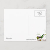 ハミングバード鳥野生動物の花は日付を保存 案内ポストカード (裏面)