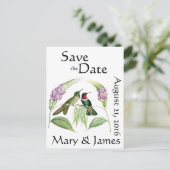 ハミングバード鳥野生動物の花は日付を保存 案内ポストカード (スタンド正面)