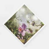 ハミングバード2羽とピンクの蘭 (コーナー)