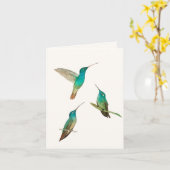 ハミングバード3枚グリーティングカード カード (黄色い花)