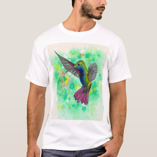ハミングバード – ア絵画クリル Tシャツ (正面)