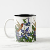 ハミングバード&オダマキ（植物） ツートーンマグカップ (左)