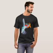 ハミングバード&オレンジリボン白血病認識度モン Tシャツ (正面フル)