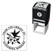 ハミングバード・オン・フローラル・ブランチ ライブラリー ブック 名前 セルフインキングスタンプ (インサイチュ)