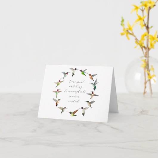 ハミングバード カード (黄色い花)