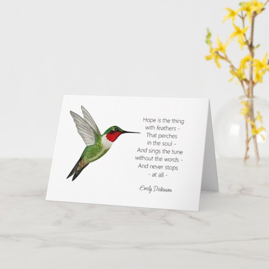 ハミングバード カード (黄色い花)