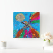 ハミングバード スクエア壁時計 (ホーム)