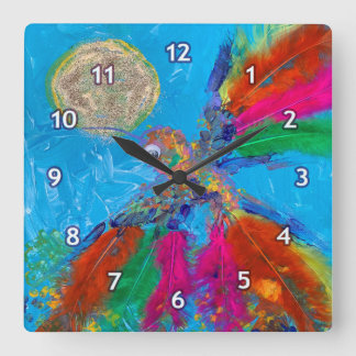 ハミングバード スクエア壁時計