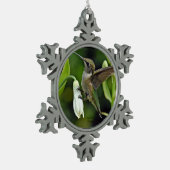 ハミングバード スノーフレークピューターオーナメント (左)