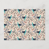 ハミングバード&ドラゴンフライウィリアムモリススタイル ポストカード (正面)