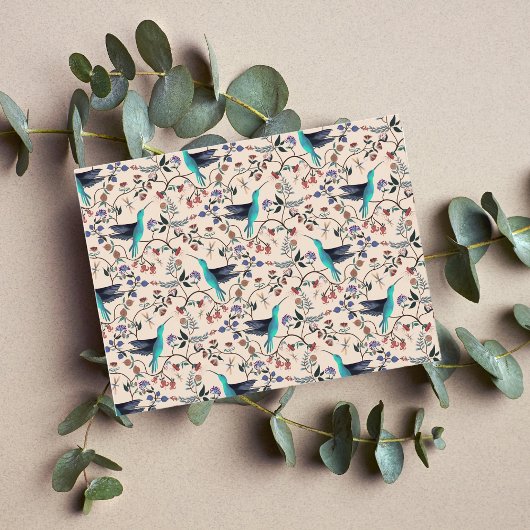 ハミングバード&ドラゴンフライウィリアムモリススタイル ポストカード