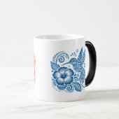 ハミングバード&ハイビスカスコーヒーマグ モーフィングマグカップ (正面右)