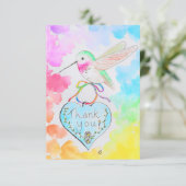 ハミングバード、ハート、レインボウズサンキューカード サンキューカード (スタンド正面)