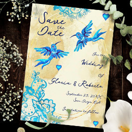 ハミングバード バロック ゴールド エレガンス メキシカン ウェディング セーブザデート