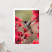 ハミングバード – フラットグリーティングカード カード (正面/裏面インサイチュ)