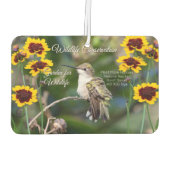 ハミングバード＆ワイルドフラワー「地元の植物を植えよう」 カーエアーフレッシュナー (裏面)