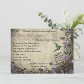 ハミングバード ヴィンテージ ウェディング 招待状 (スタンド正面)