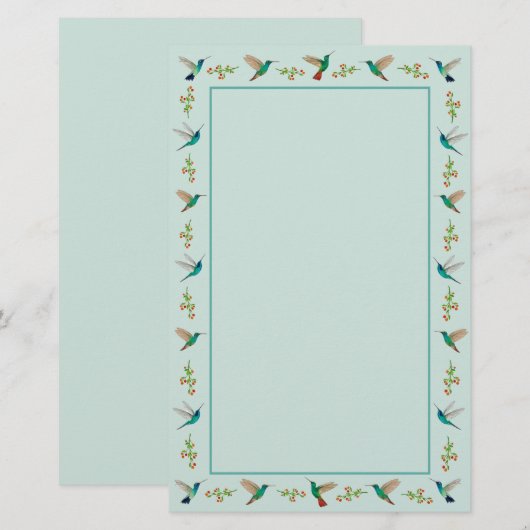 ハミングバード 便箋 (正面/裏面)