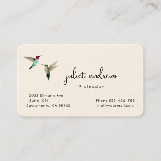 ハミングバード 名刺 (正面)