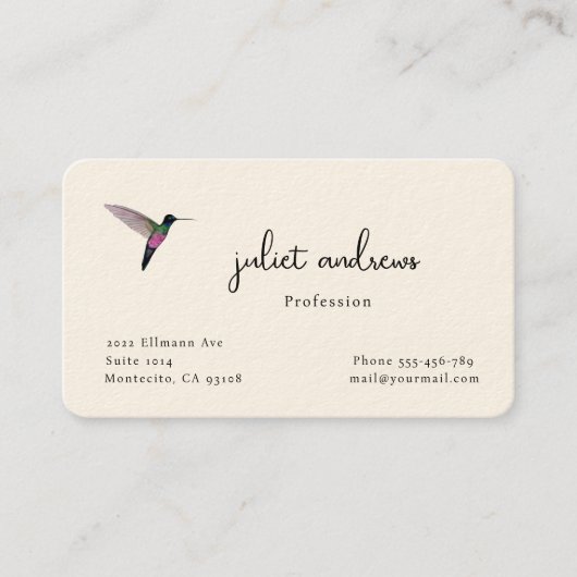 ハミングバード 名刺 (正面)