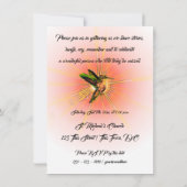 ハミングバード　命の記念祝典 招待状 (裏面)