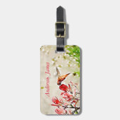 ハミングバード、小さなブロンズ ラゲッジタグ (正面縦)