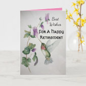 ハミングバード・最高のカードで退職おめでとう カード (黄色い花)