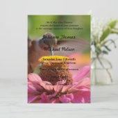 ハミングバード《植物》百日草フラワーロマン結婚ティーズ 招待状 (スタンド正面)