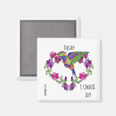 ハミングバード、私は喜びを選ぶ、ヤコブ1:2 マグネット (正面/裏面)