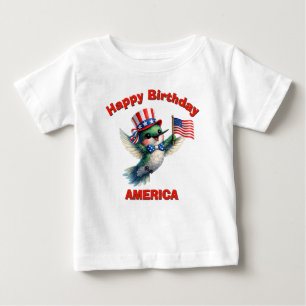 ハミングバード (4o) 愛国心あふれる子供用Tシャツ ベビーTシャツ