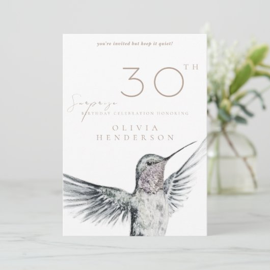 ハミングバード ANY サプライズ誕生日招待状 招待状 (スタンド正面)